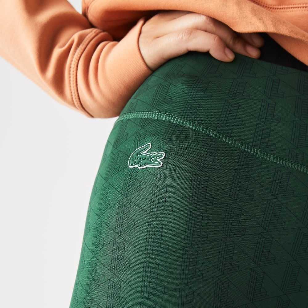 Lacoste SPORT All-Over Print High-Midja Leggings Gröna | EKCJF-1984