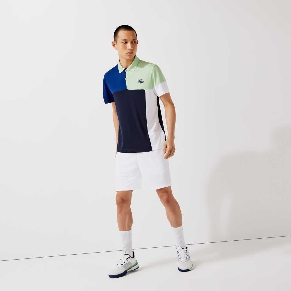 Lacoste SPORT Andas Colorblock Pique Gröna Blå Marinblå Blå Vita | HCXAN-3549