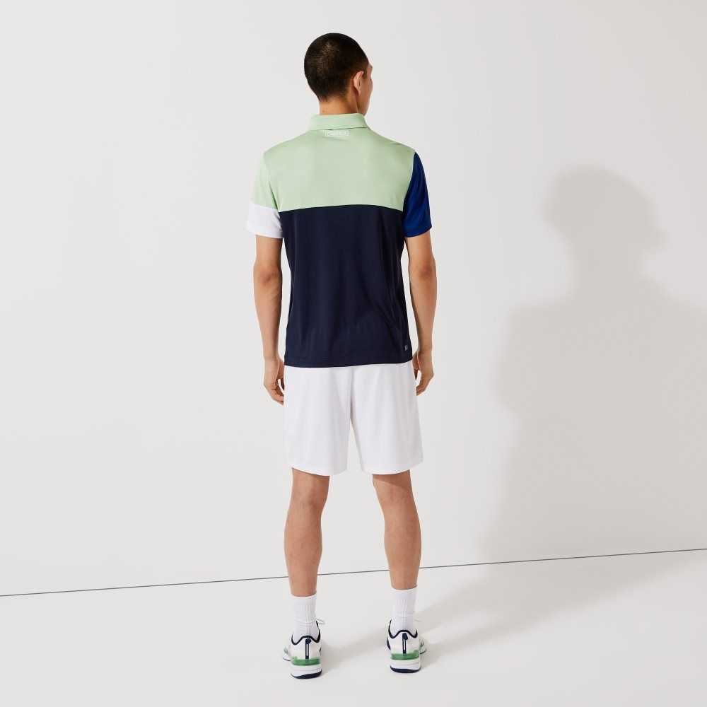 Lacoste SPORT Andas Colorblock Pique Gröna Blå Marinblå Blå Vita | HCXAN-3549