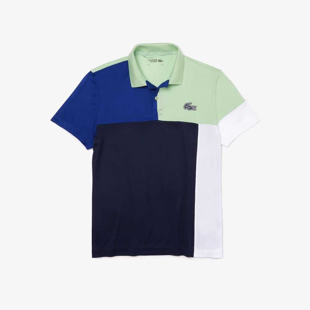 Lacoste SPORT Andas Colorblock Pique Gröna Blå Marinblå Blå Vita | HCXAN-3549