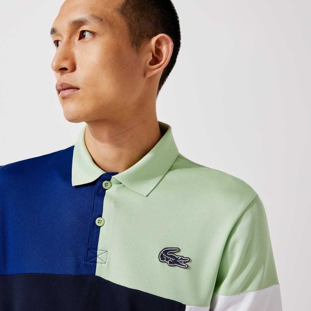 Lacoste SPORT Andas Colorblock Pique Gröna Blå Marinblå Blå Vita | HCXAN-3549