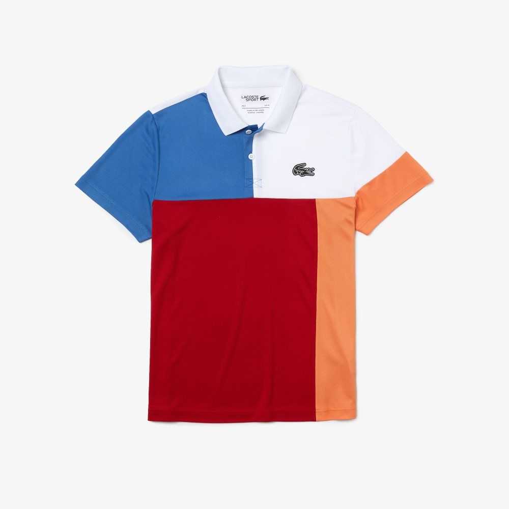 Lacoste SPORT Andas Colorblock Pique Vita Blå Röda Orange Svarta | ABLDZ-1290