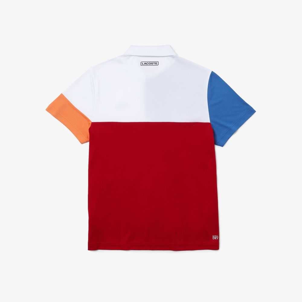 Lacoste SPORT Andas Colorblock Pique Vita Blå Röda Orange Svarta | ABLDZ-1290