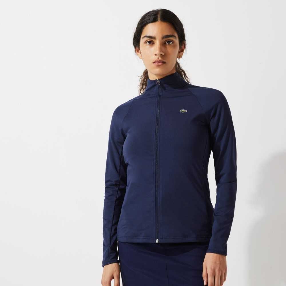 Lacoste SPORT Andas Ergonomic Zip Golf Jacket Marinblå Blå | IDOPF-0692