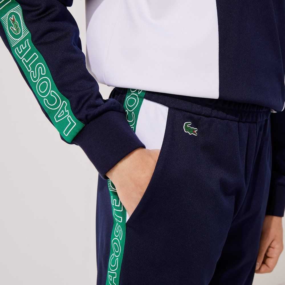 Lacoste SPORT Branded Bands Tracksuit Marinblå Blå Vita Gröna | OMNDS-6418