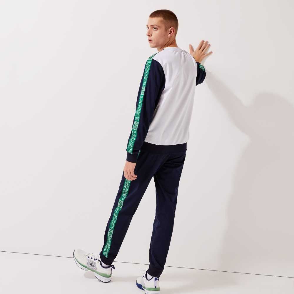 Lacoste SPORT Branded Bands Tracksuit Marinblå Blå Vita Gröna | OMNDS-6418