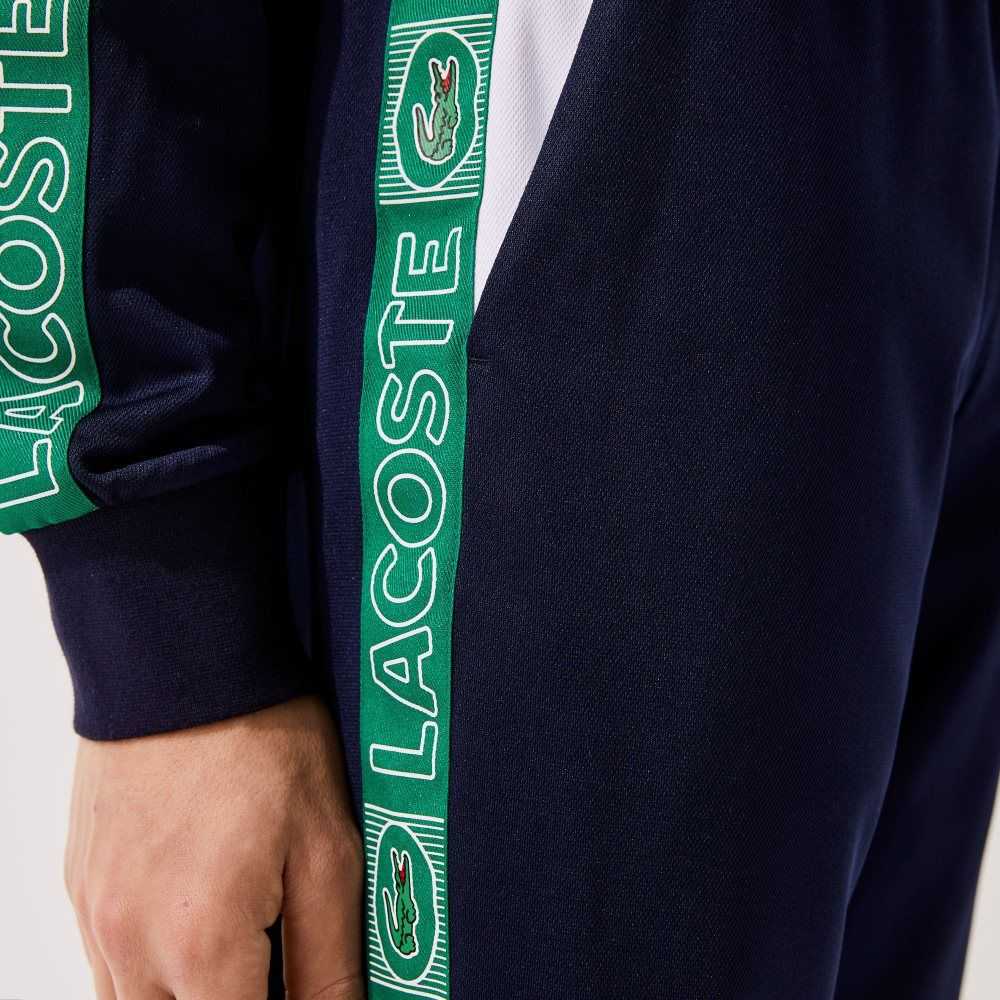 Lacoste SPORT Branded Bands Tracksuit Marinblå Blå Vita Gröna | OMNDS-6418