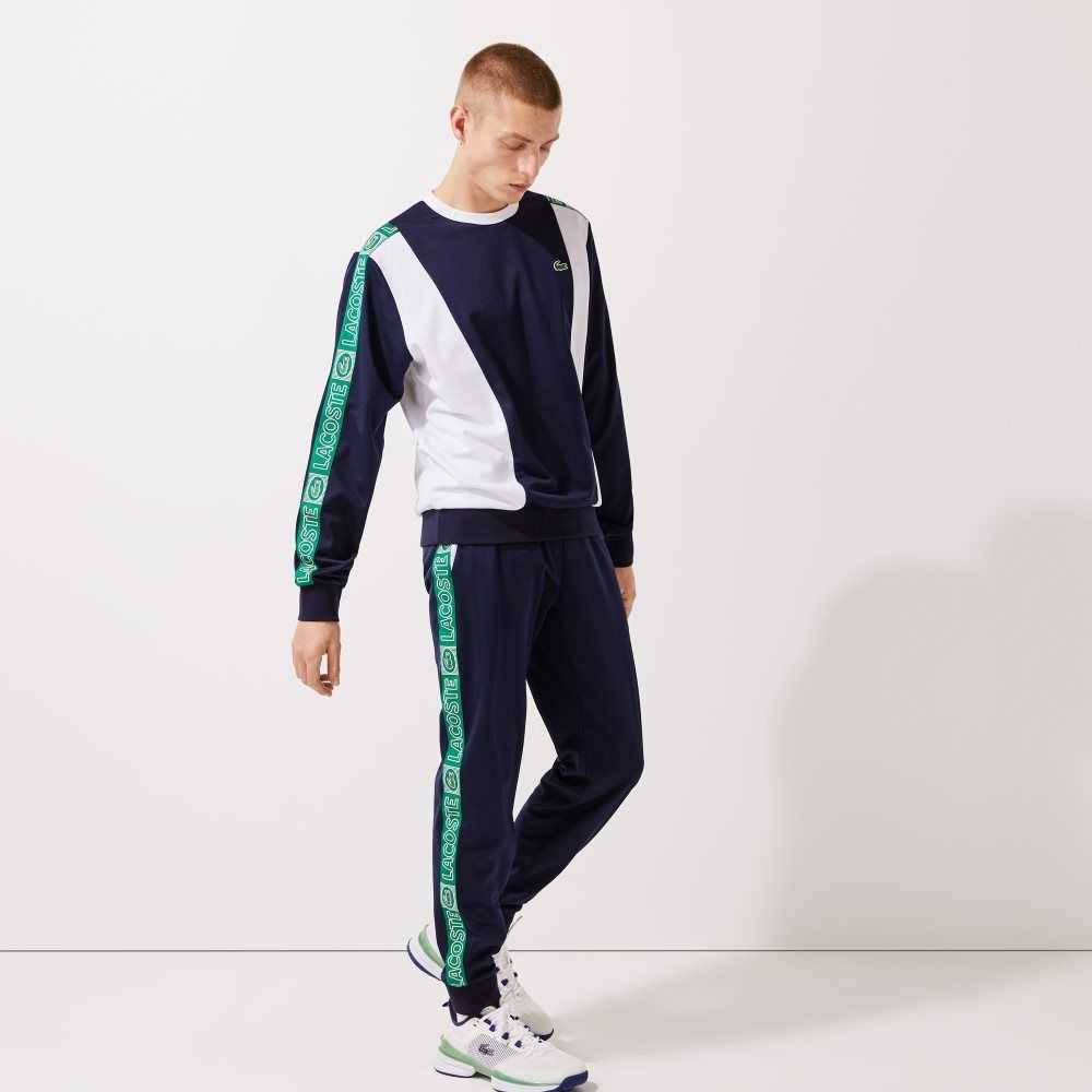 Lacoste SPORT Branded Bands Tracksuit Marinblå Blå Vita Gröna | OMNDS-6418