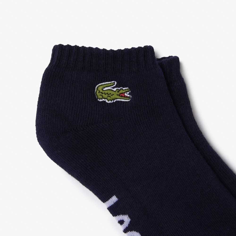 Lacoste SPORT Branded Stretch Bomull Low-Cut Marinblå Blå Vita | GIRNB-9502