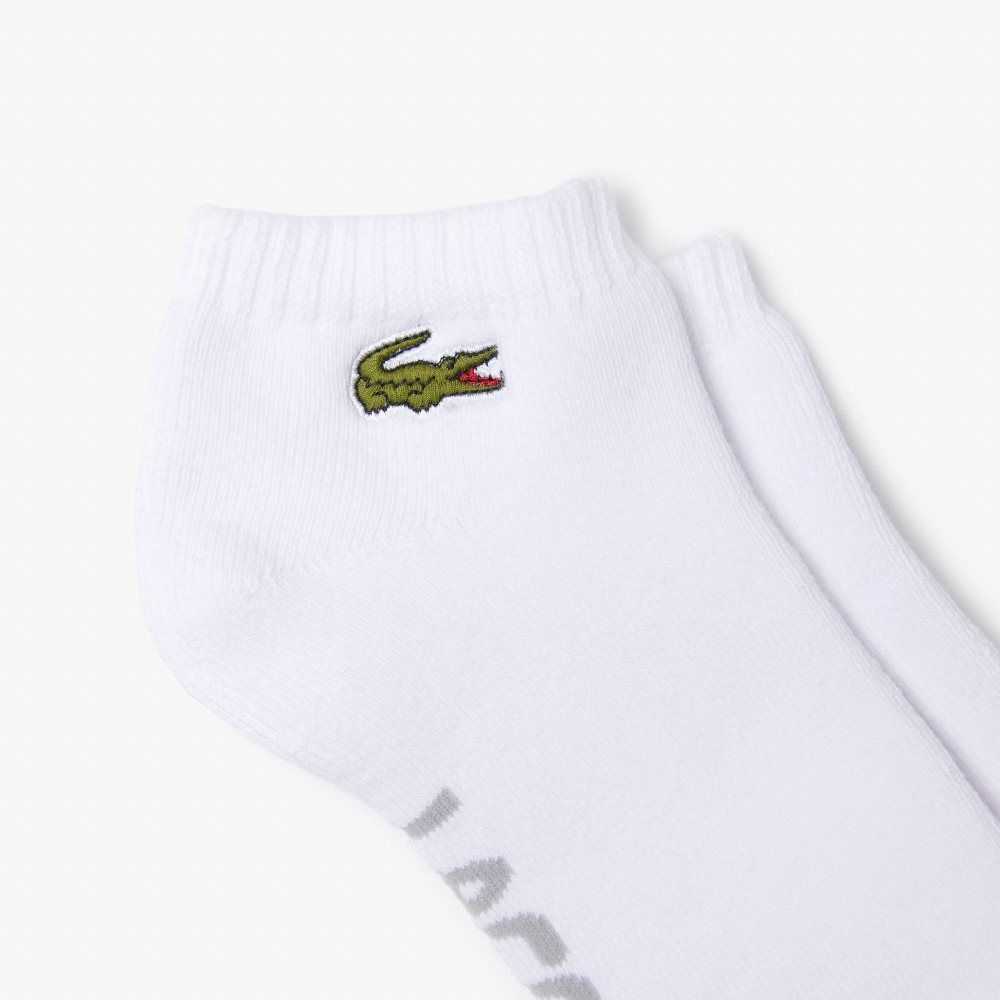 Lacoste SPORT Branded Stretch Bomull Low-Cut Vita Grå | RVTBN-5937