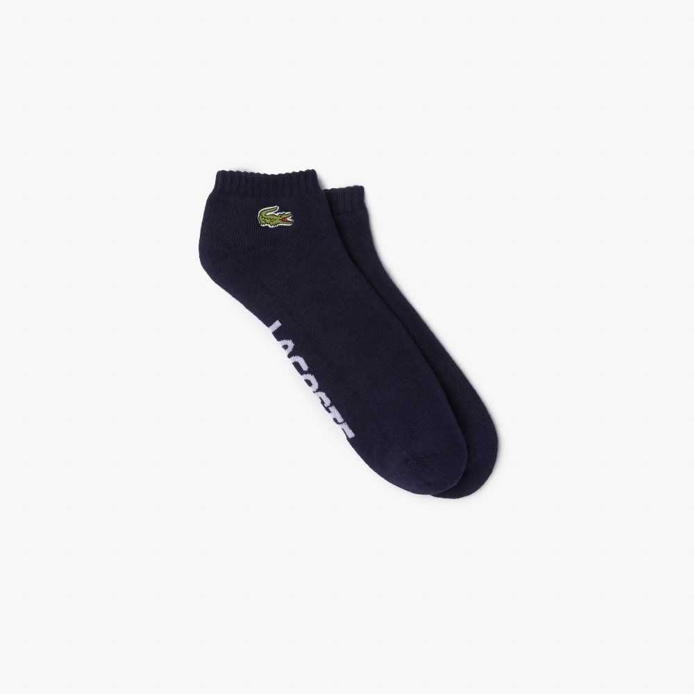 Lacoste SPORT Branded Stretch Bomull Low-Cut Marinblå Blå Vita | YIDBK-0562