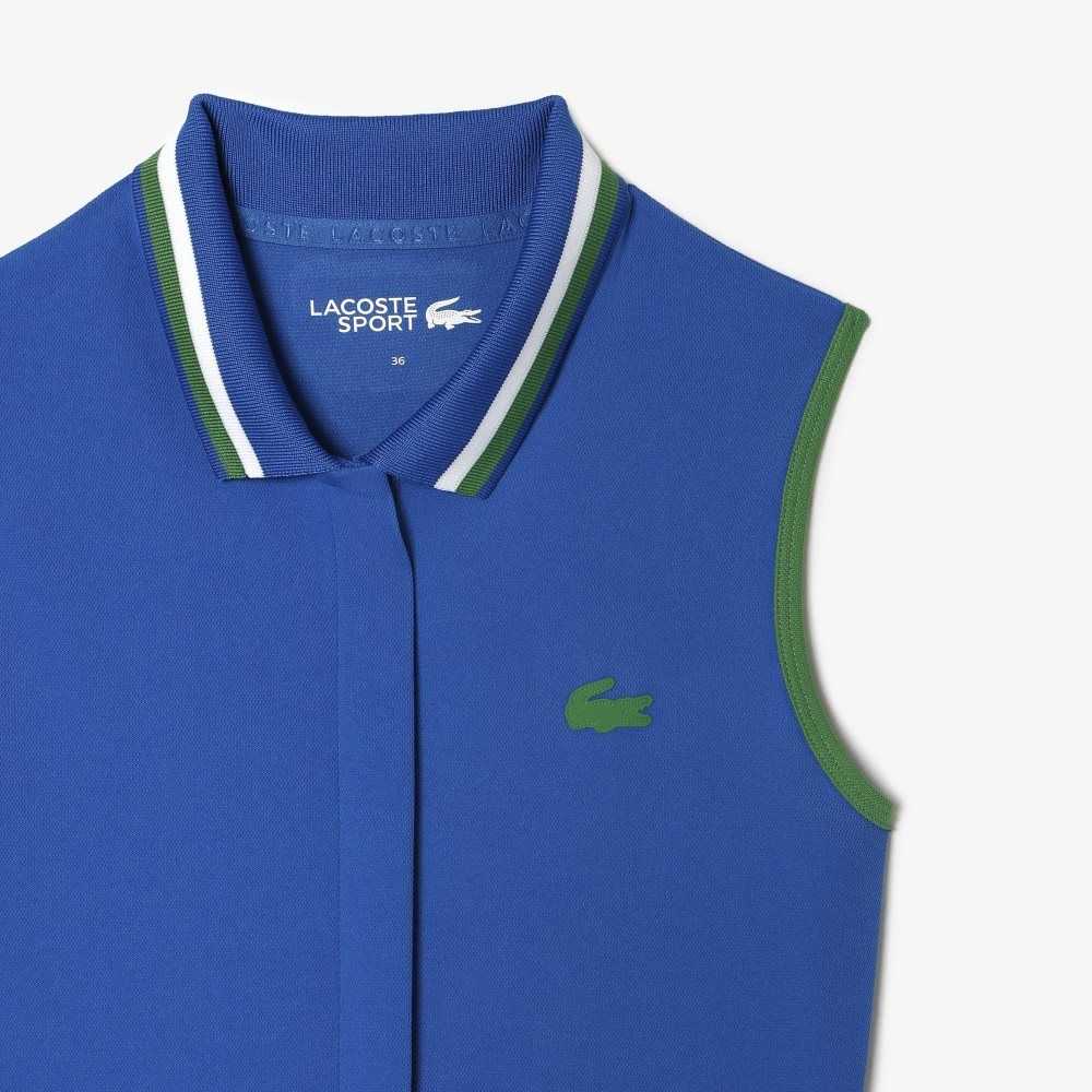 Lacoste SPORT Built-In Korta Plisserad Tennis Blå Gröna | GJCOA-9162