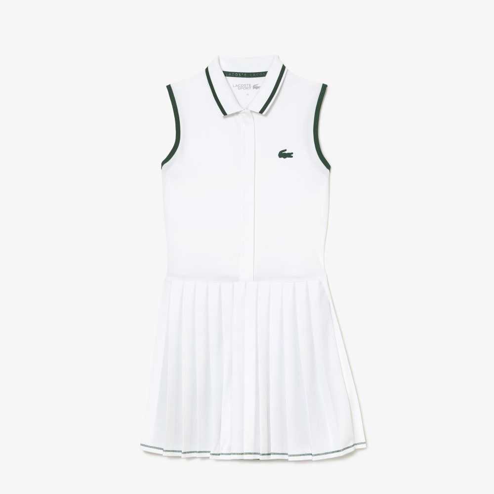 Lacoste SPORT Built-In Korta Plisserad Tennis Vita Gröna | SXMUE-3701