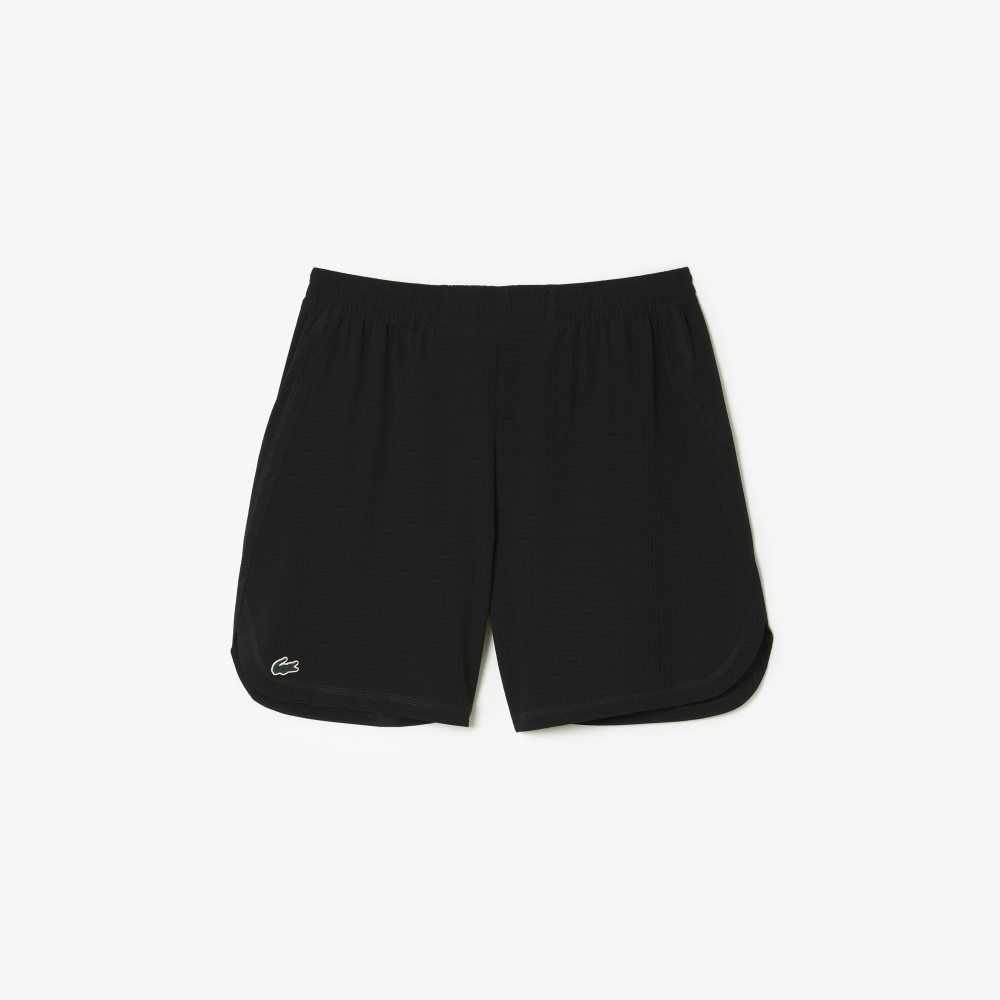 Lacoste SPORT Check Stretch Mesh Svarta | OQEGS-4620