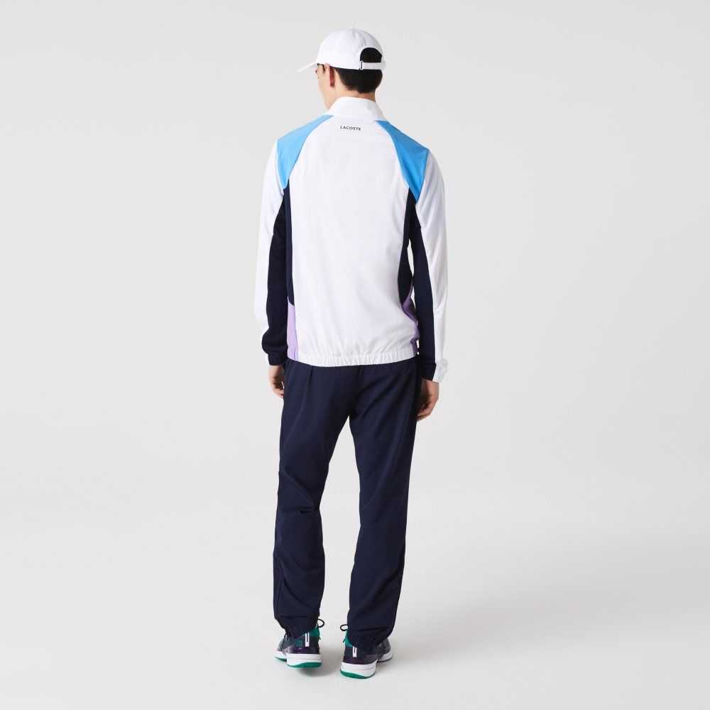 Lacoste SPORT Color-Block Tennis Tracksuit Vita Blå Marinblå Blå Lila Marinblå Blå | SGYMO-7356