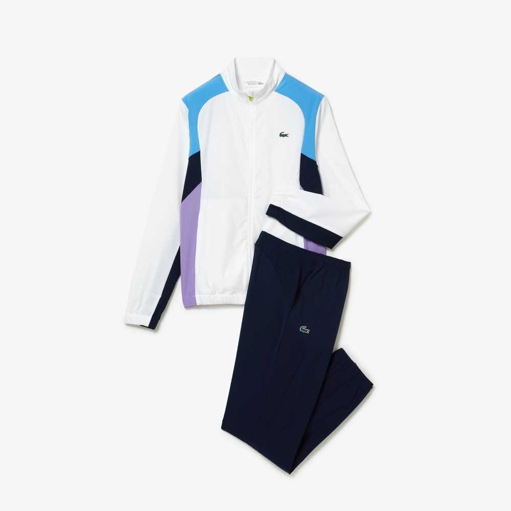 Lacoste SPORT Color-Block Tennis Tracksuit Vita Blå Marinblå Blå Lila Marinblå Blå | SGYMO-7356