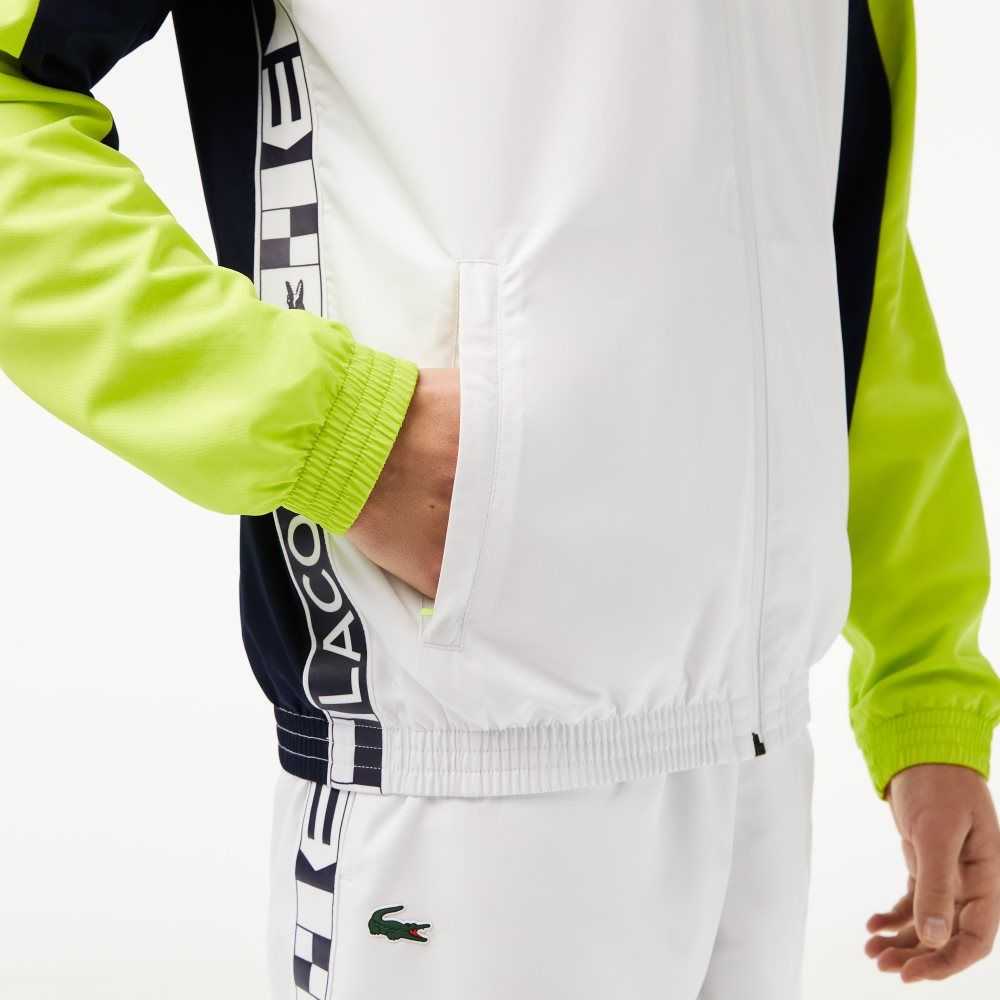 Lacoste SPORT Color-Block Tennis Vita Marinblå Blå Gula | CJRHE-1385