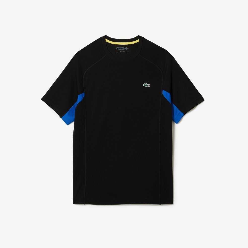 Lacoste SPORT Color-Block Ultra-Dry Pique Tennis Svarta Blå Svarta | AQRGZ-1095