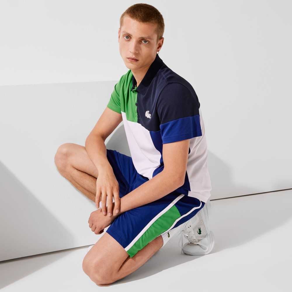 Lacoste SPORT Colorblock Panels Lätta Blå Gröna Vita | LGYOF-6749