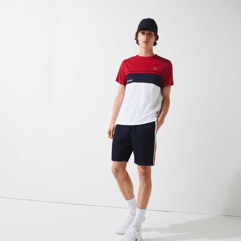 Lacoste SPORT Colorblock Panels Lätta Marinblå Blå Röda Vita | SDFAK-6914