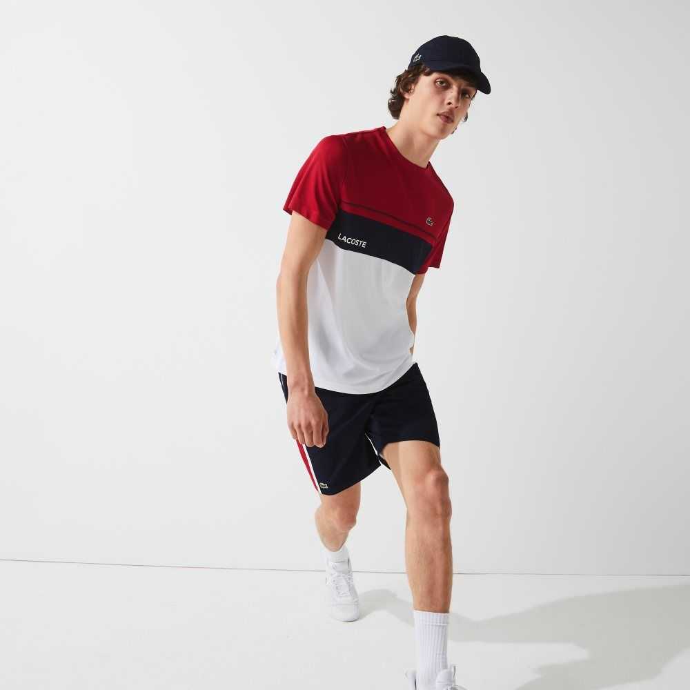 Lacoste SPORT Colorblock Panels Lätta Marinblå Blå Röda Vita | SDFAK-6914