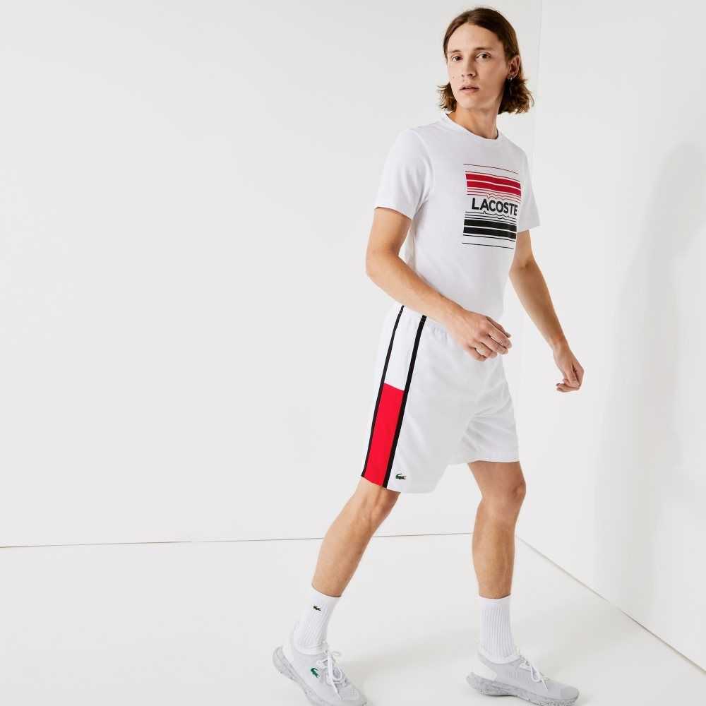 Lacoste SPORT Colorblock Panels Lätta Vita Röda Svarta | HRMLS-7589