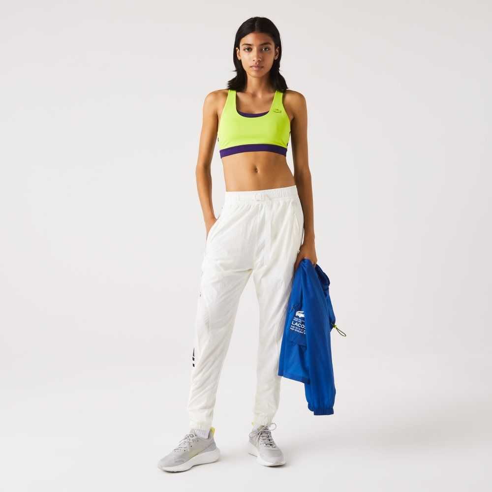 Lacoste SPORT Colorblock Recycled Polyester Sports Bra Gula Lila | FATGY-5123