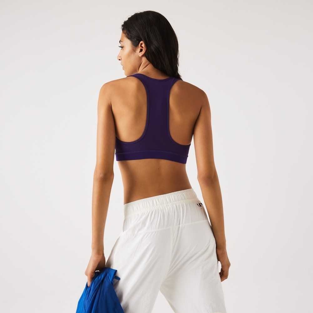 Lacoste SPORT Colorblock Recycled Polyester Sports Bra Gula Lila | FATGY-5123