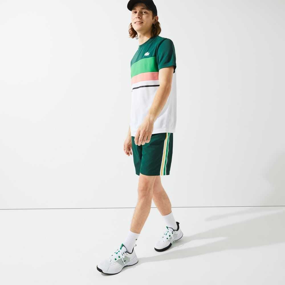 Lacoste SPORT Contrast Bands Lätta Gröna Gula Vita | KMXPQ-4956