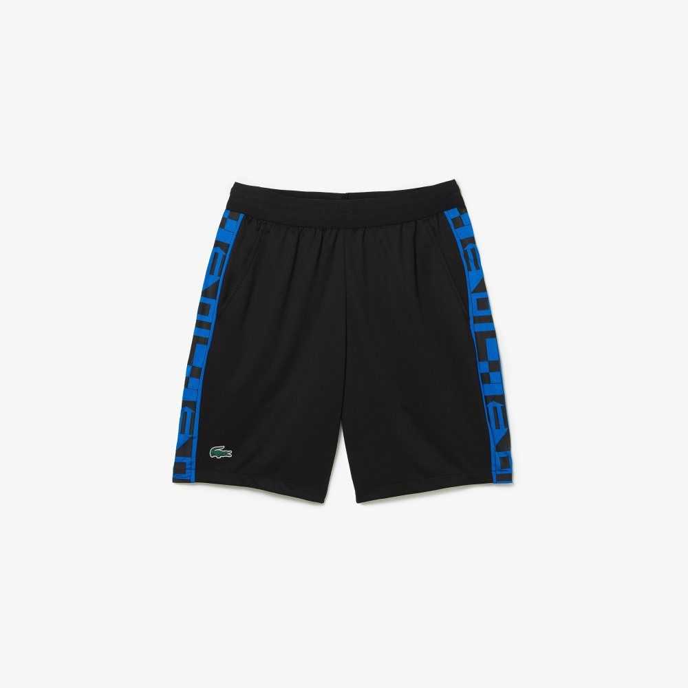 Lacoste SPORT Contrast Print Tennis Svarta | YFRDS-6051