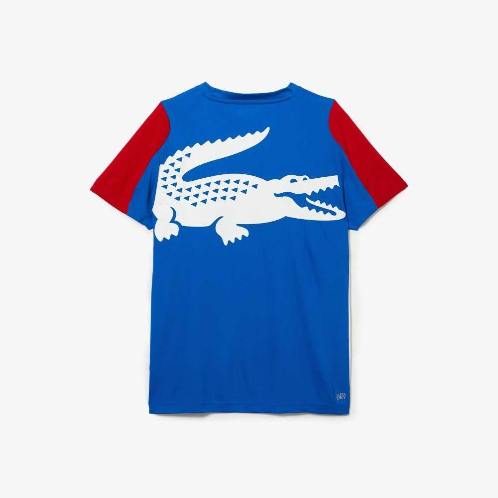 Lacoste SPORT Crocodile Print Tennis Blå Röda Vita | XQHNJ-3204