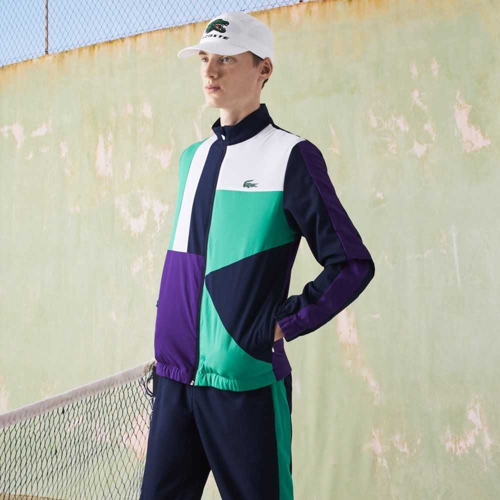 Lacoste SPORT Crocodile Print Tennis Tracksuit Marinblå Blå Gröna Lila Vita | CASZT-5241