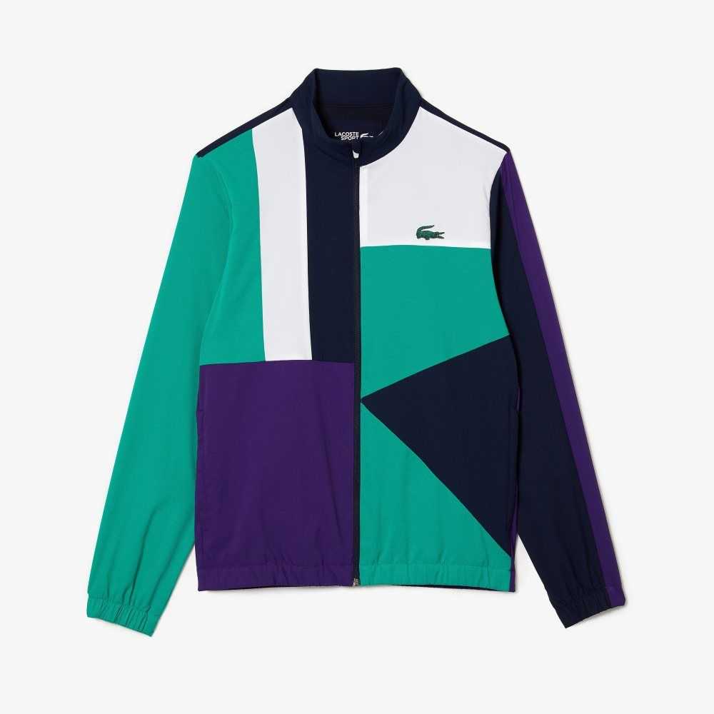 Lacoste SPORT Crocodile Print Tennis Tracksuit Marinblå Blå Gröna Lila Vita | CASZT-5241