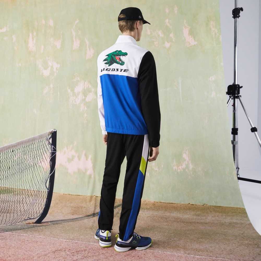 Lacoste SPORT Crocodile Print Tennis Tracksuit Vita Svarta Blå Gula | IVFAB-7204