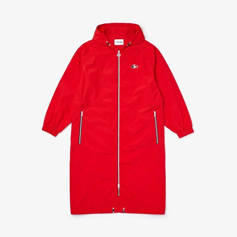 Lacoste SPORT French Sporting Spirit Edition Foldable Raincoat Röda Vita Marinblå Blå | EDZBU-9460