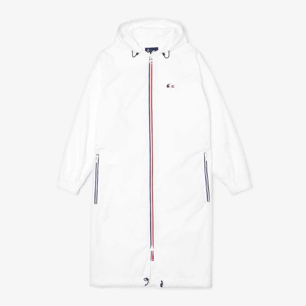 Lacoste SPORT French Sporting Spirit Edition Foldable Raincoat Vita Marinblå Blå Röda | LNGAR-0873