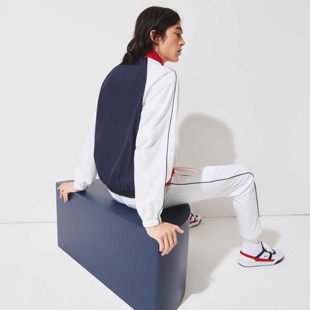 Lacoste SPORT French Sporting Spirit Edition Vatten-Resistant Zip Röda Vita Marinblå Blå | QVXKS-3706