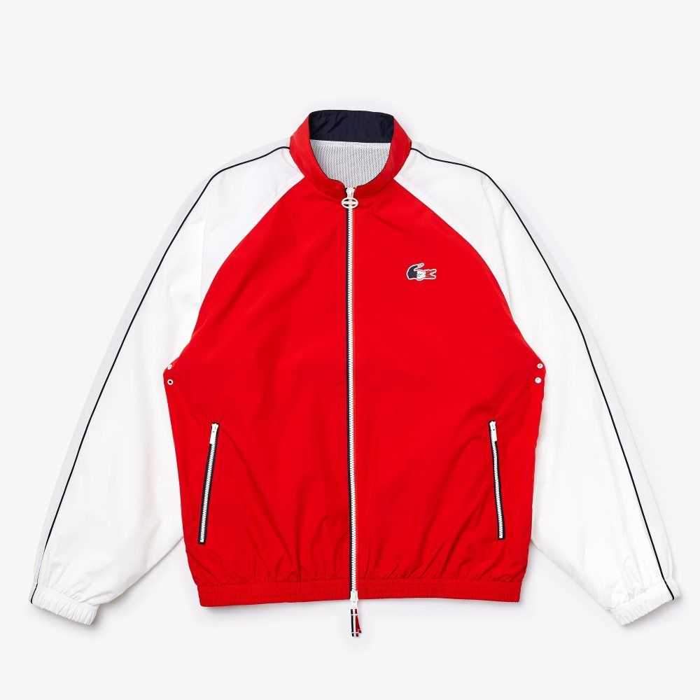 Lacoste SPORT French Sporting Spirit Edition Vatten-Resistant Zip Röda Vita Marinblå Blå | QVXKS-3706