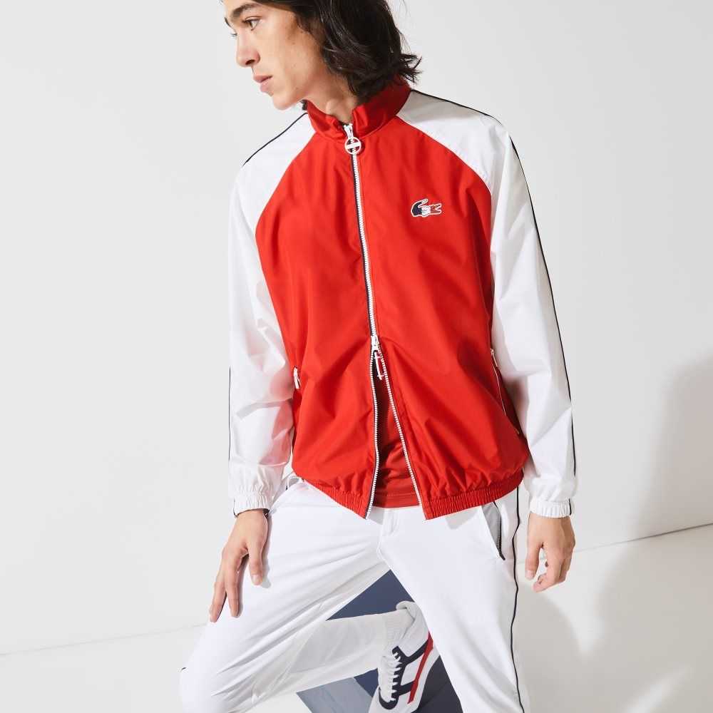 Lacoste SPORT French Sporting Spirit Edition Vatten-Resistant Zip Röda Vita Marinblå Blå | QVXKS-3706