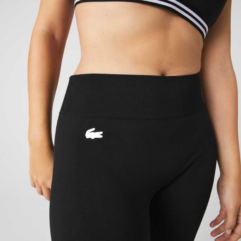 Lacoste SPORT High-Waisted Second-Skin Leggings Svarta | TPAZY-0216