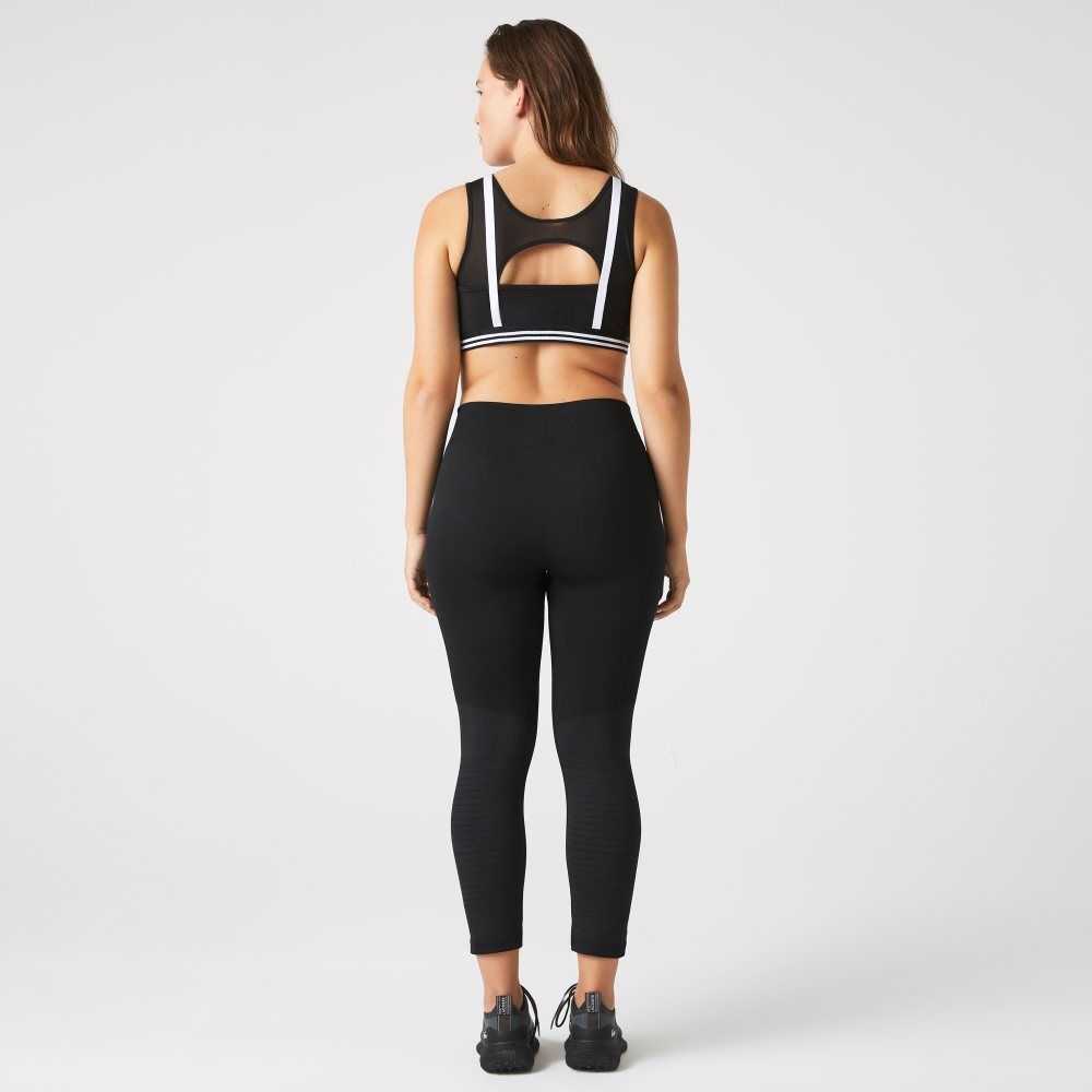 Lacoste SPORT High-Waisted Second-Skin Leggings Svarta | TPAZY-0216