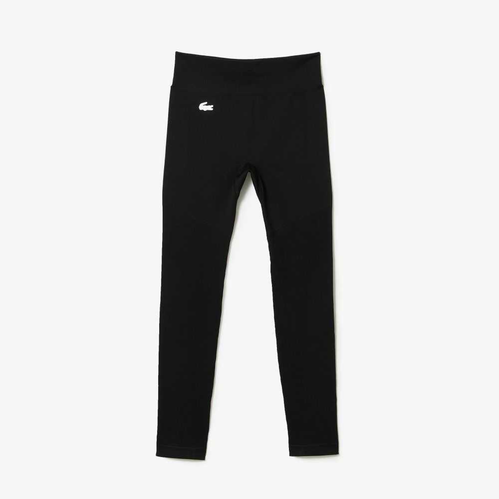 Lacoste SPORT High-Waisted Second-Skin Leggings Svarta | TPAZY-0216