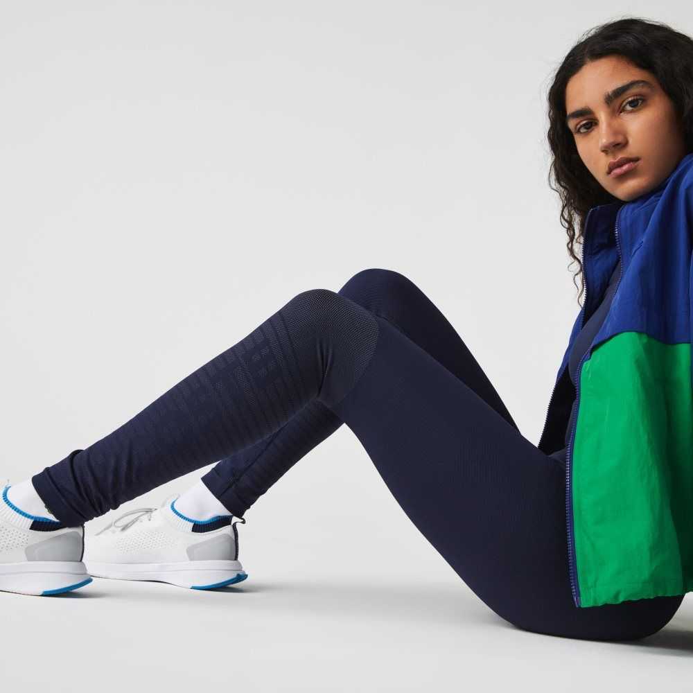 Lacoste SPORT High-Waisted Second-Skin Leggings Marinblå Blå | XEGRM-9704