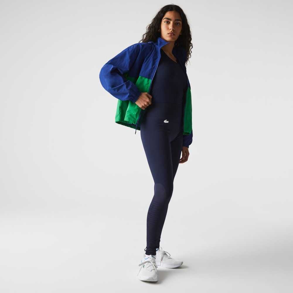 Lacoste SPORT High-Waisted Second-Skin Leggings Marinblå Blå | XEGRM-9704