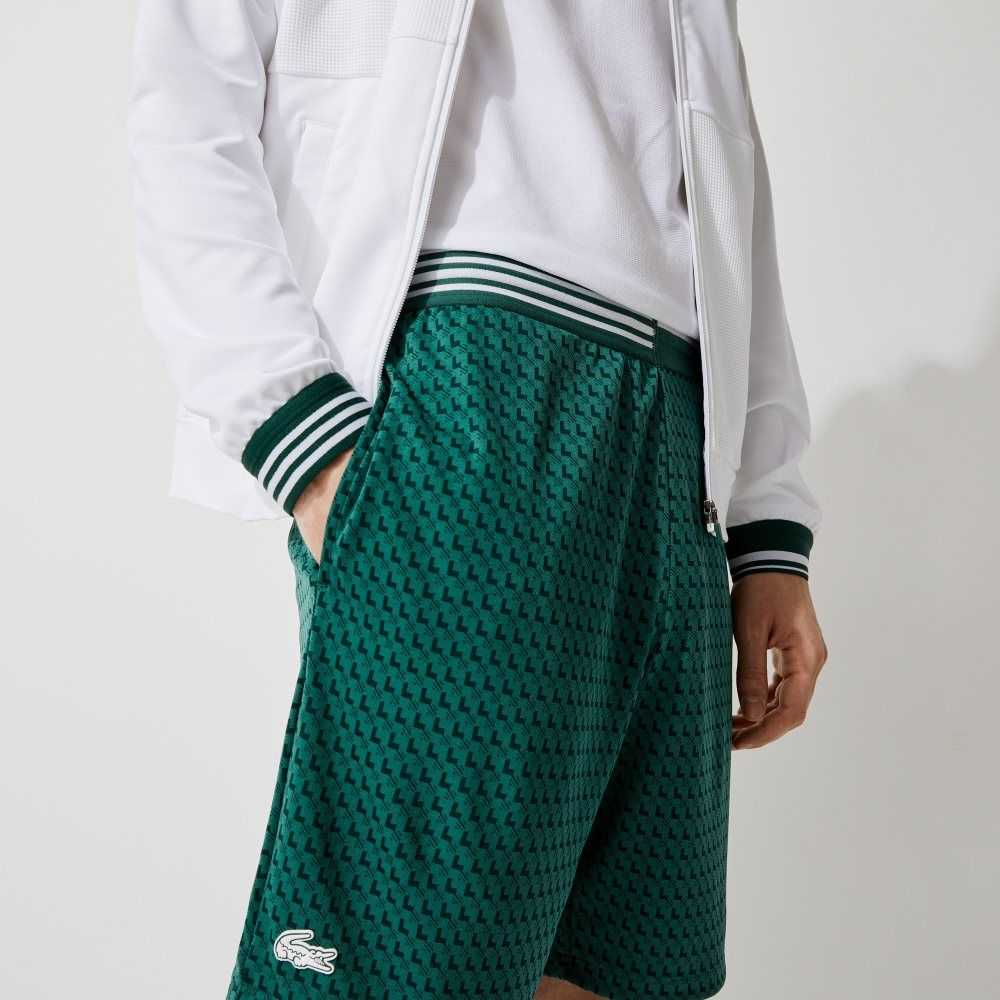 Lacoste SPORT Houndstooth Patterned Andas Gröna Vita | BNGFD-5794