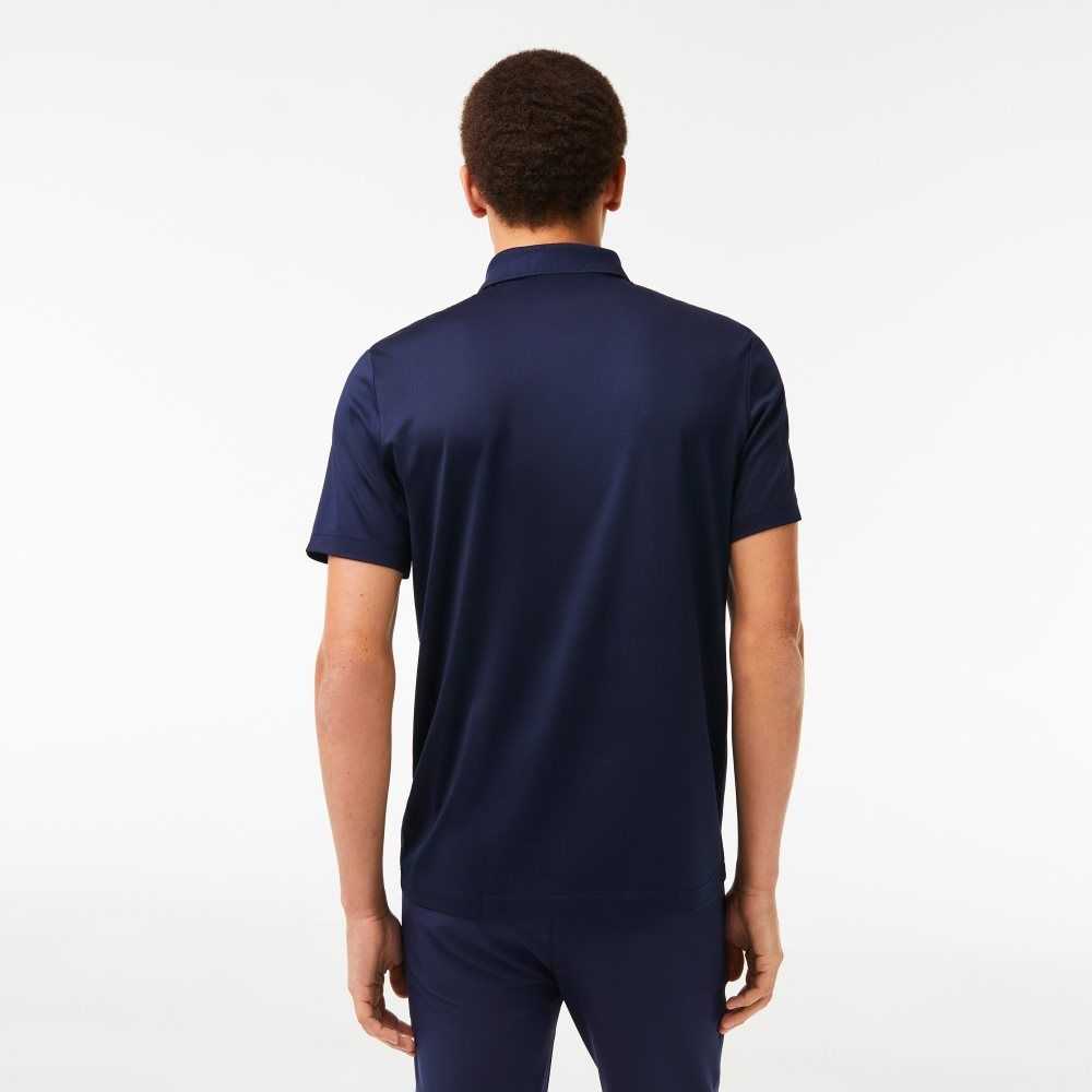 Lacoste SPORT Jersey Golf Marinblå Blå Vita | EUAWC-3847