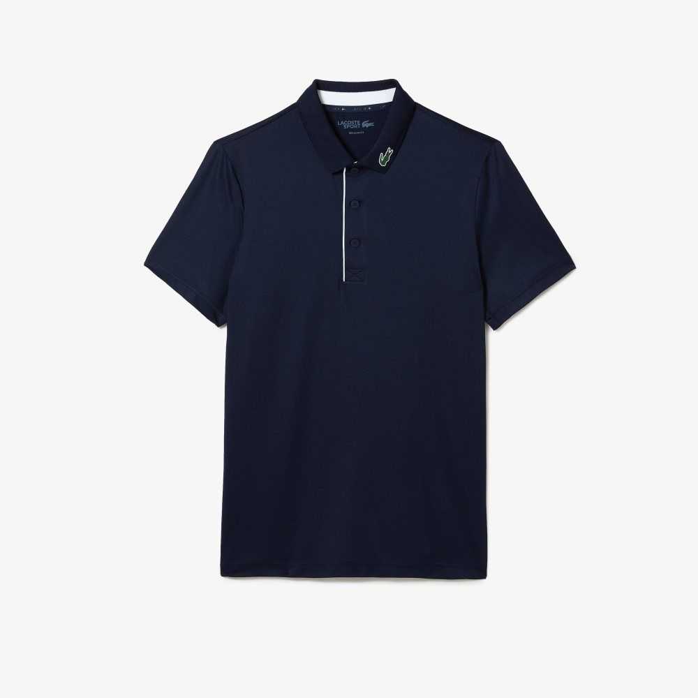 Lacoste SPORT Jersey Golf Marinblå Blå Vita | EUAWC-3847