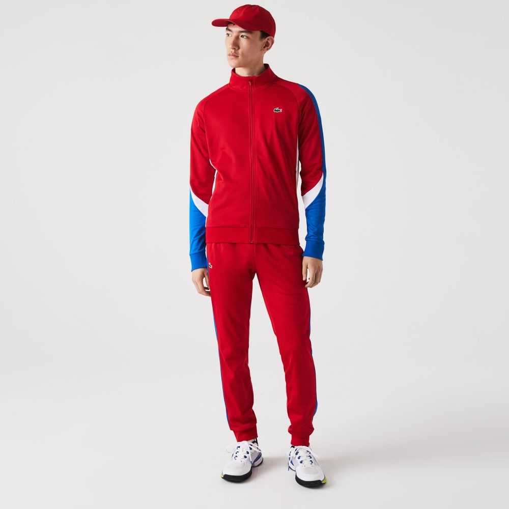 Lacoste SPORT Klassiska Fit Zip Tennis Röda Blå Vita | CMUFX-6374