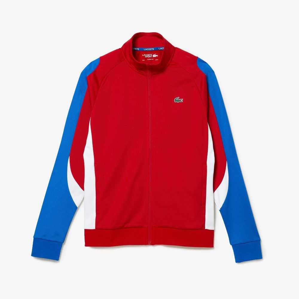 Lacoste SPORT Klassiska Fit Zip Tennis Röda Blå Vita | CMUFX-6374