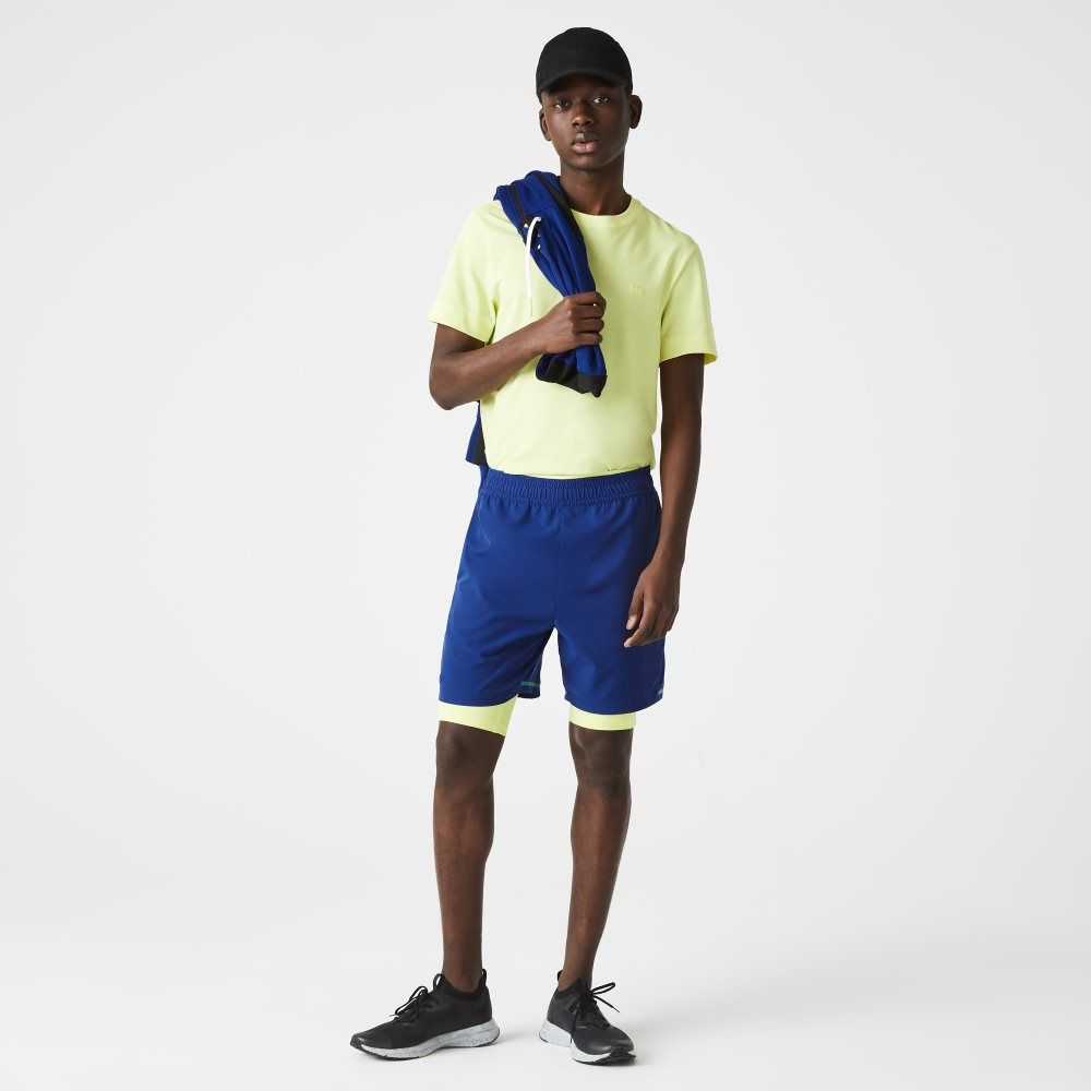 Lacoste SPORT Layered Blå Gula Vita | QCNRZ-4672